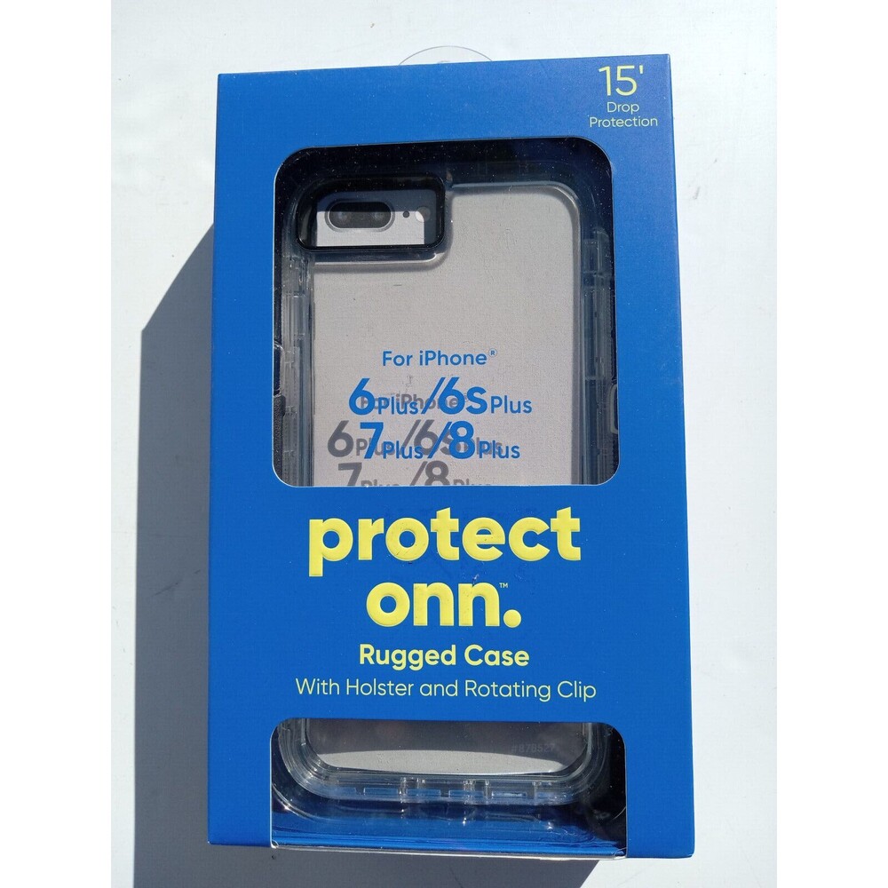 onn Rugged Case for iPhone 6 plus/6S plus/7 plus/8 plus (Clear)